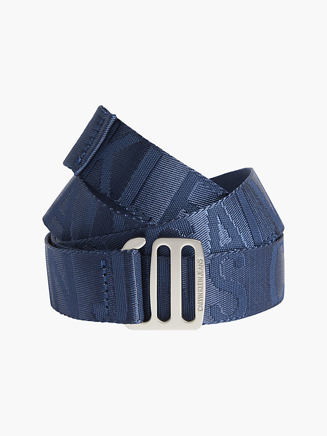 Naval Blue Logo Jacquard Belt undefined men Calvin Klein