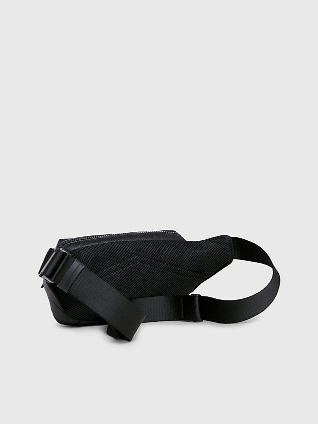 black faux leather bum bag for men calvin klein