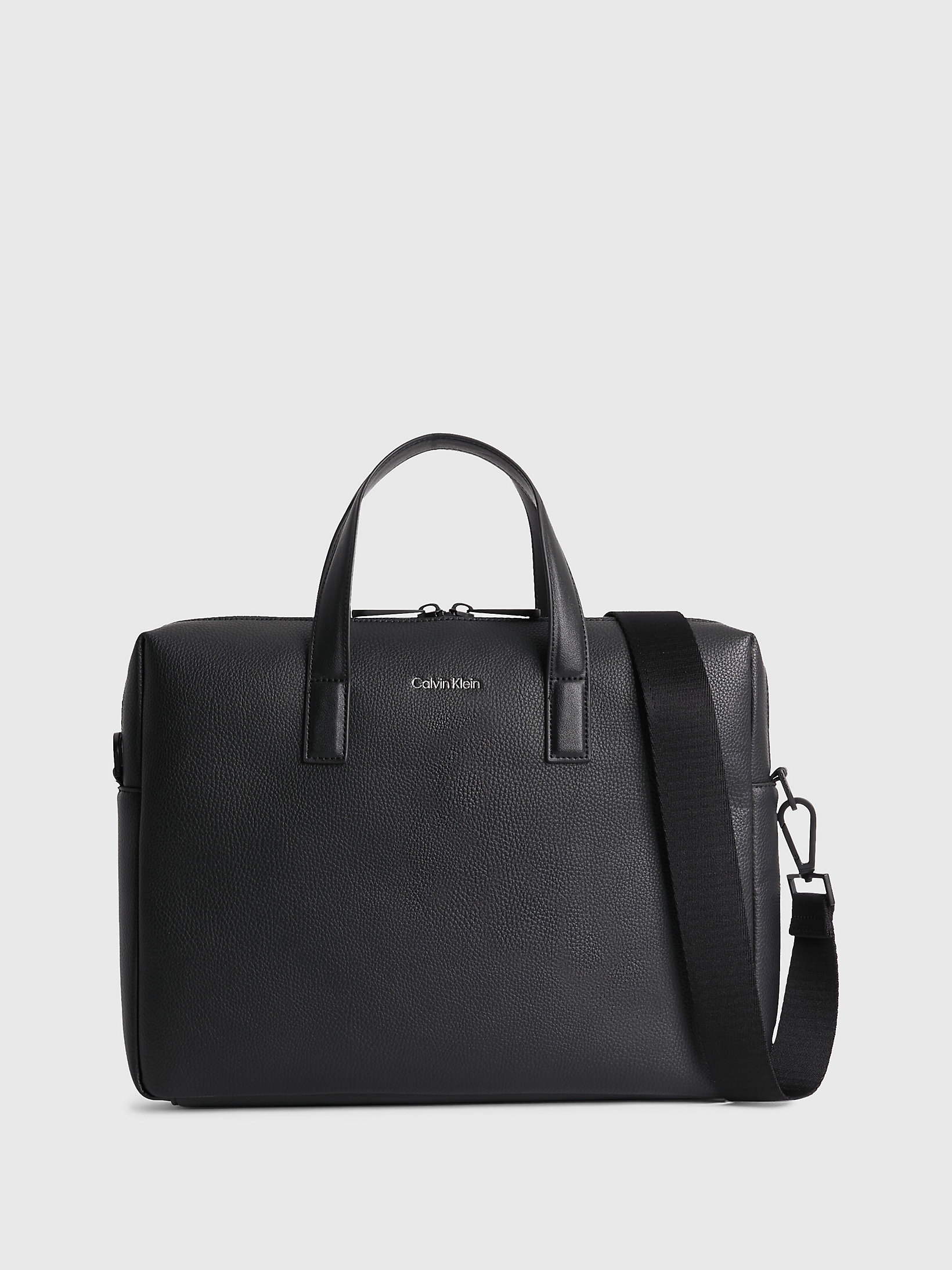 Calvin Klein Synthetic Recycled Faux Leather Laptop Bag in Black for Men Mens Bags Briefcases and laptop bags 