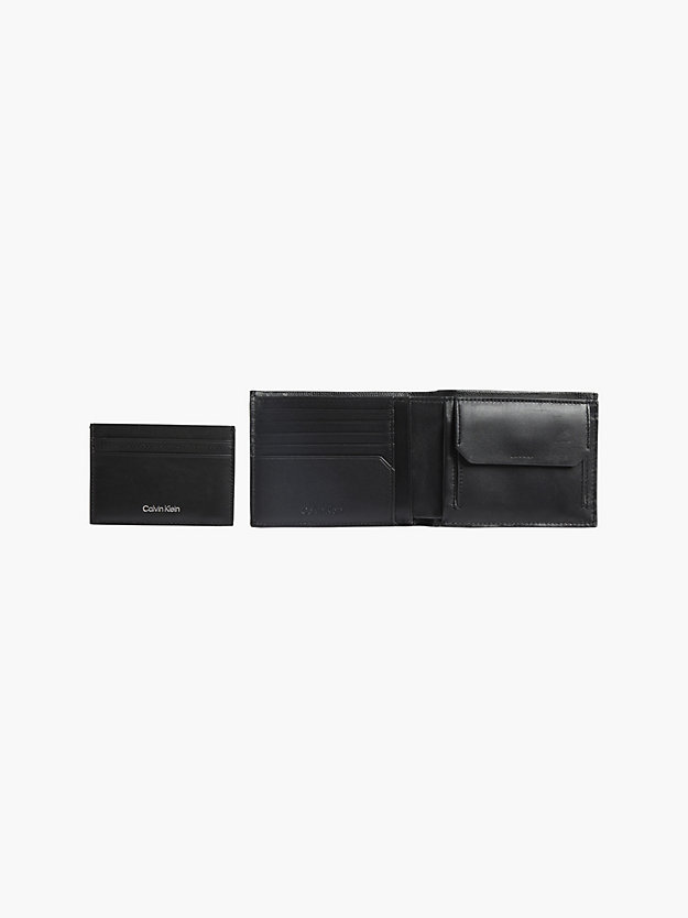 PEBBLE/SMOOTH Porta carte e portafoglio in pelle in set regalo da uomo CALVIN KLEIN