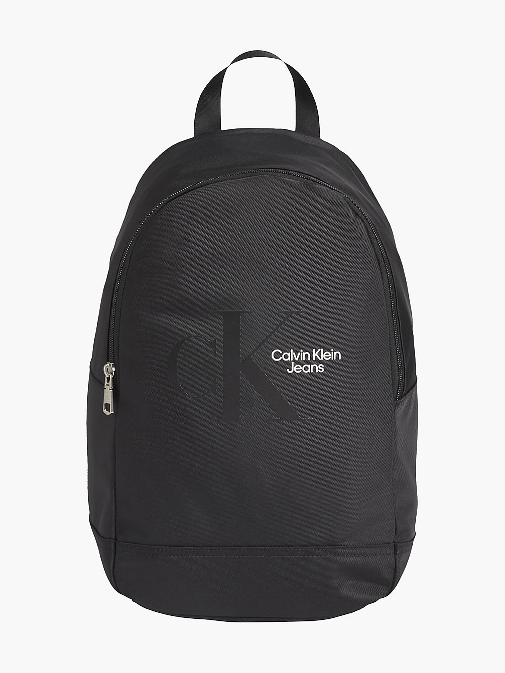 BLACK Recycled Polyester Round Backpack undefined men Calvin Klein