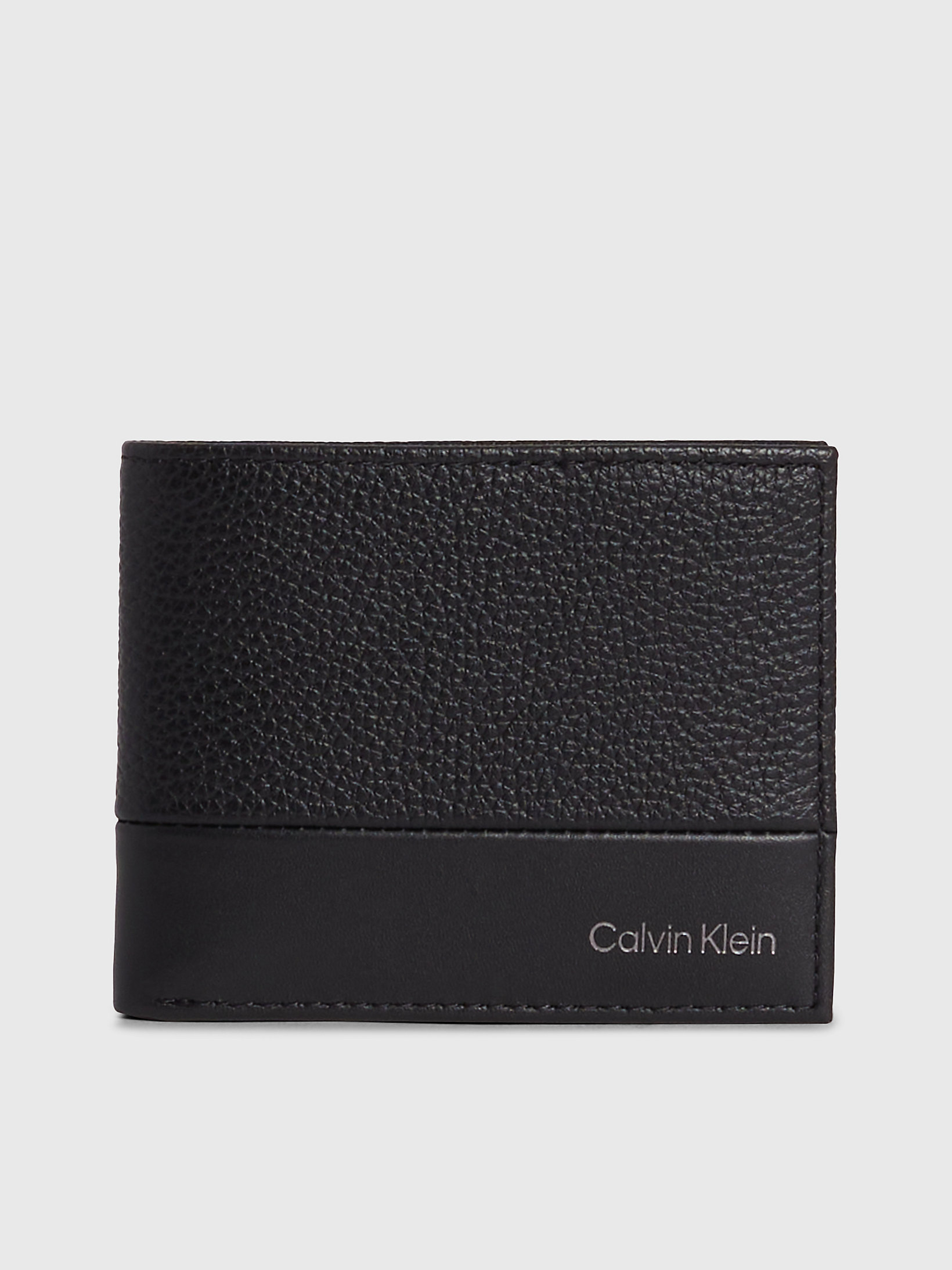 CK Black Leather Slimfold Wallet undefined men Calvin Klein