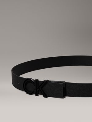 ck black smooth leather belt for men calvin klein