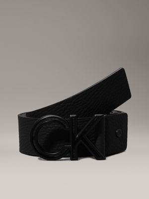 ck black smooth leather belt for men calvin klein