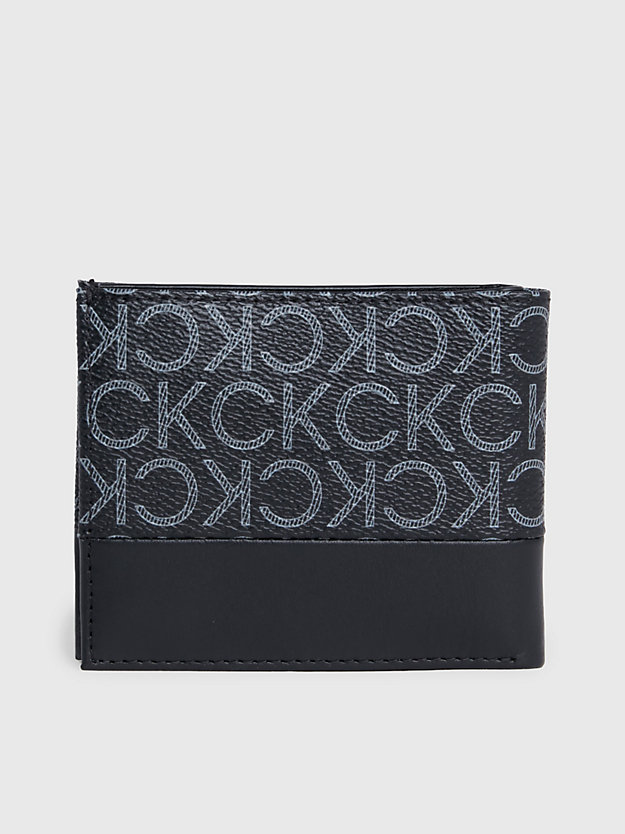 black classic mono rfid logo billfold wallet for men calvin klein