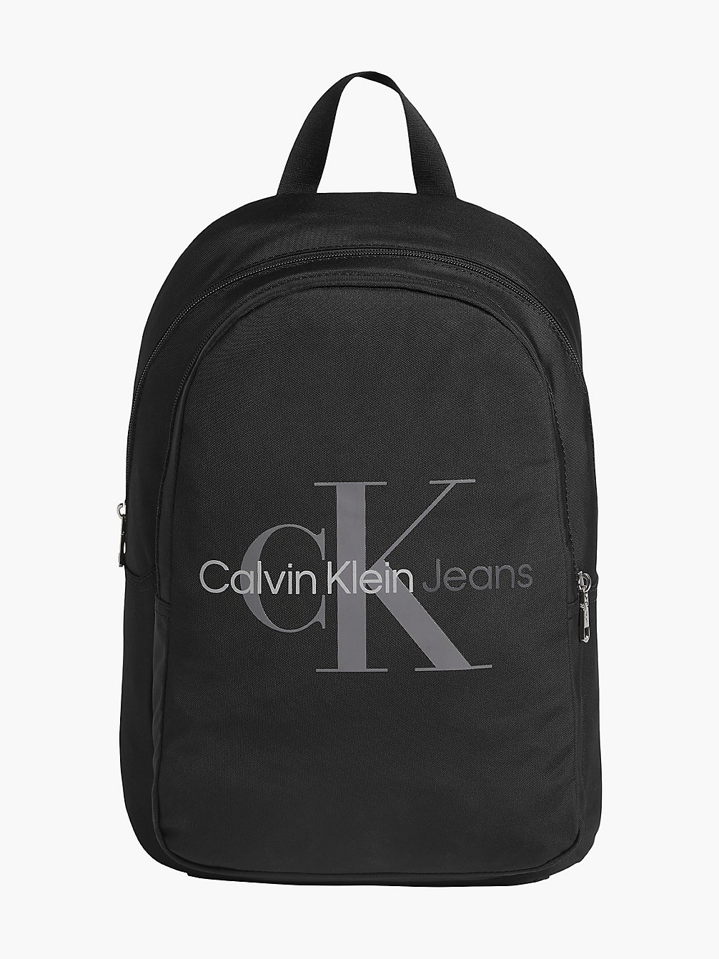 BLACK Recycled Polyester Round Backpack undefined men Calvin Klein
