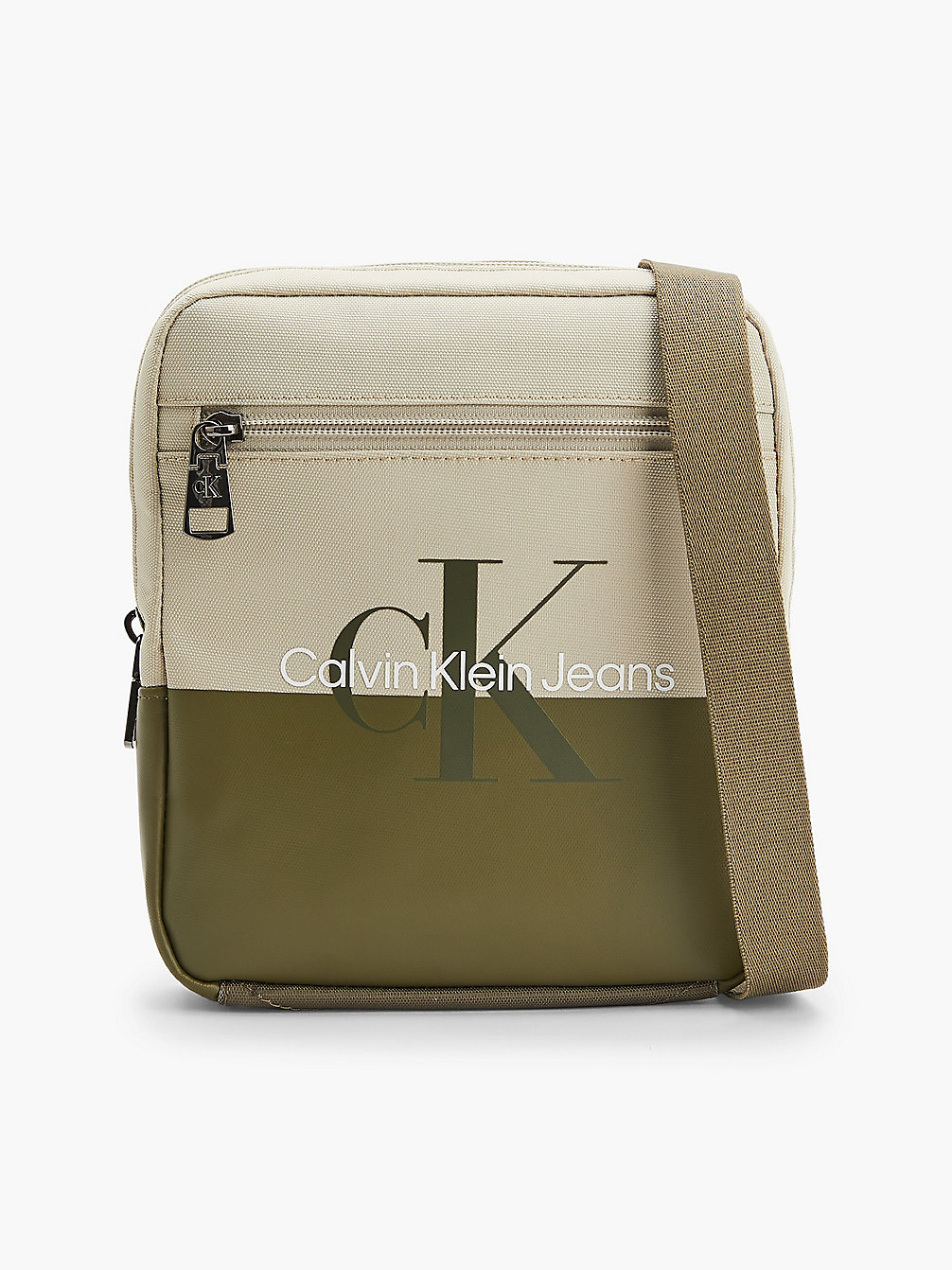 WHEAT FIELDS/BURNT OLIVE Recycled Polyester Crossbody Bag undefined men Calvin Klein