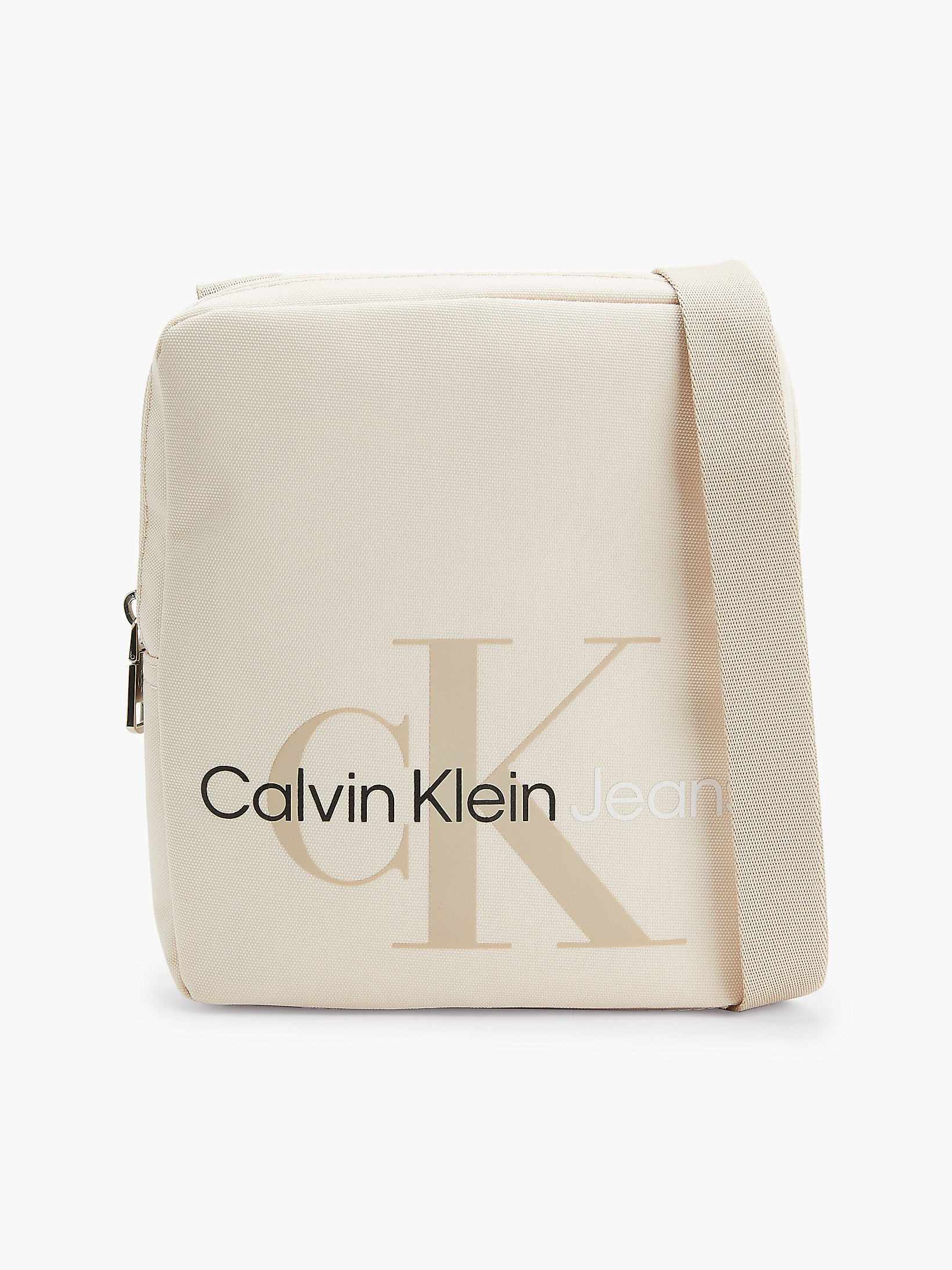 Tuscan Beige Recycled Polyester Crossbody Bag undefined men Calvin Klein