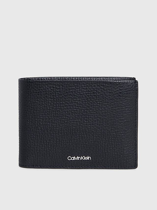 CK Black Leather Trifold Wallet undefined men Calvin Klein