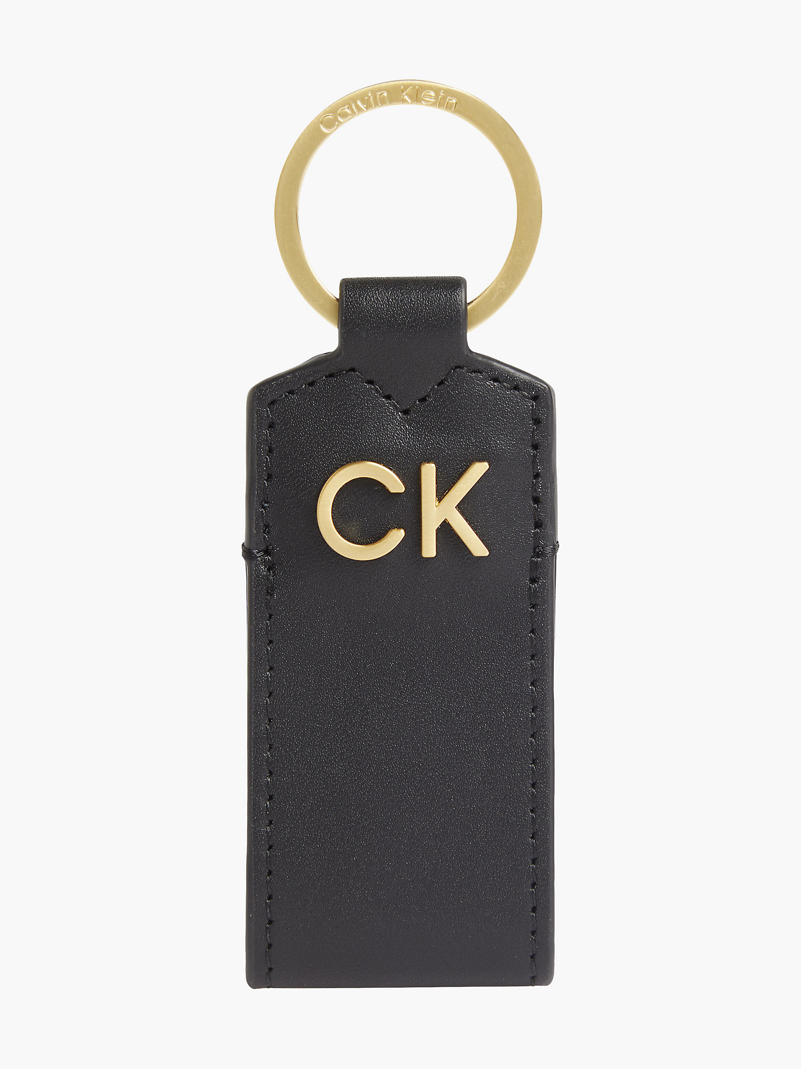 CK Black Leather Keyring undefined men Calvin Klein