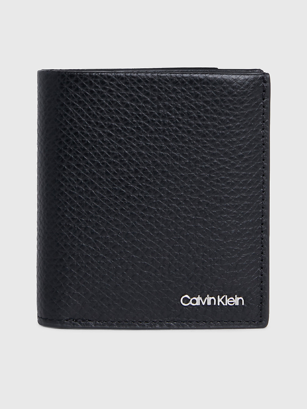 CK BLACK Leather Trifold Wallet undefined men Calvin Klein