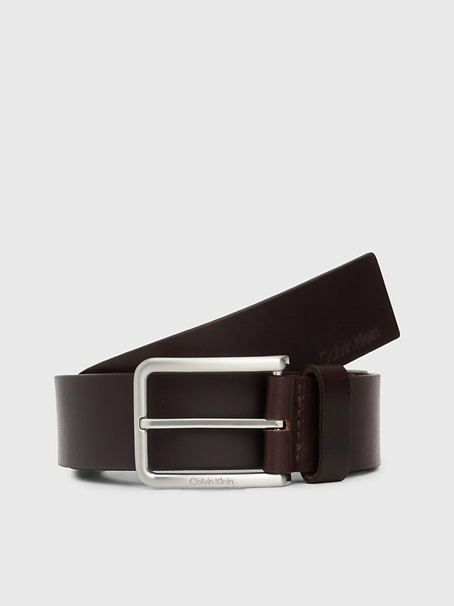Dark Brown Leather Belt undefined men Calvin Klein