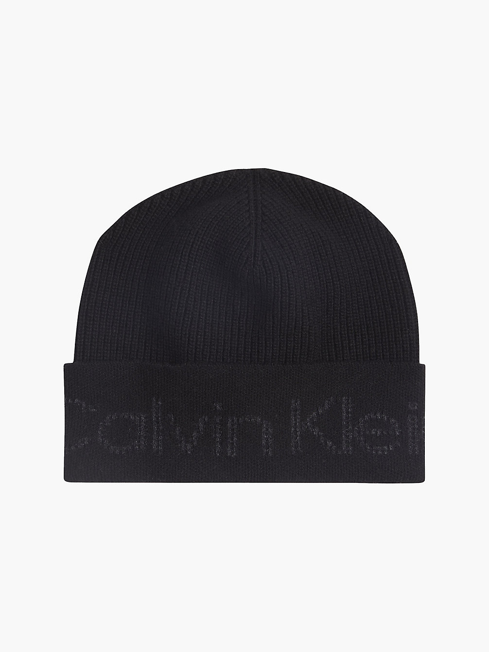 CK BLACK Recycled Logo Beanie undefined men Calvin Klein