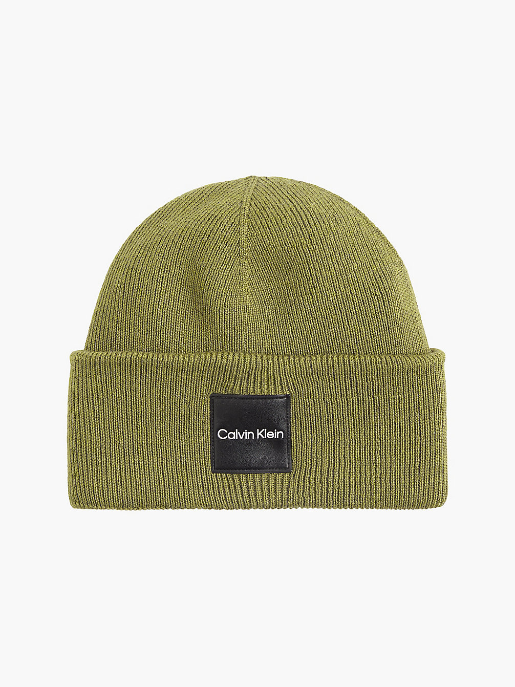 REPTILE GREEN Recycled Organic Cotton Beanie undefined men Calvin Klein