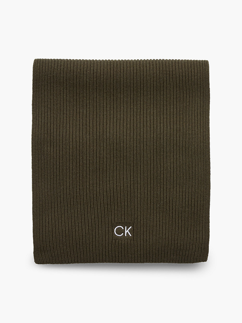 DARK OLIVE > Szalik Z Mieszanki Bawełny Organicznej > undefined Mężczyźni - Calvin Klein