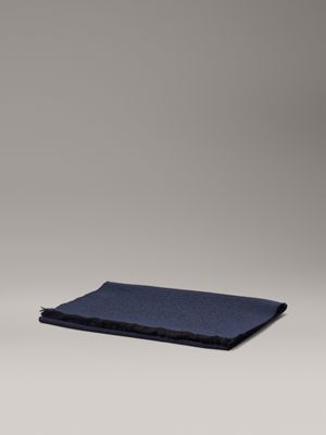 ck navy wool blend logo scarf for men calvin klein