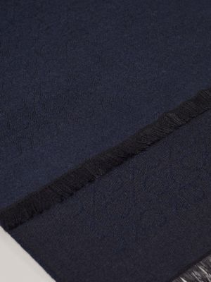 ck navy wool blend logo scarf for men calvin klein