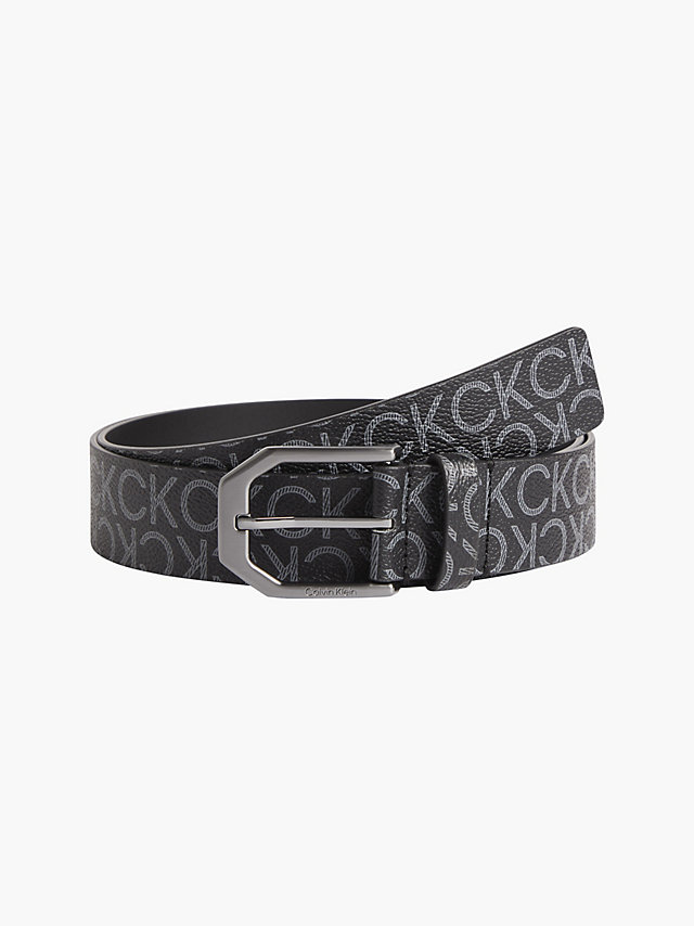 Black Classic Mono Recycled Logo Belt undefined men Calvin Klein