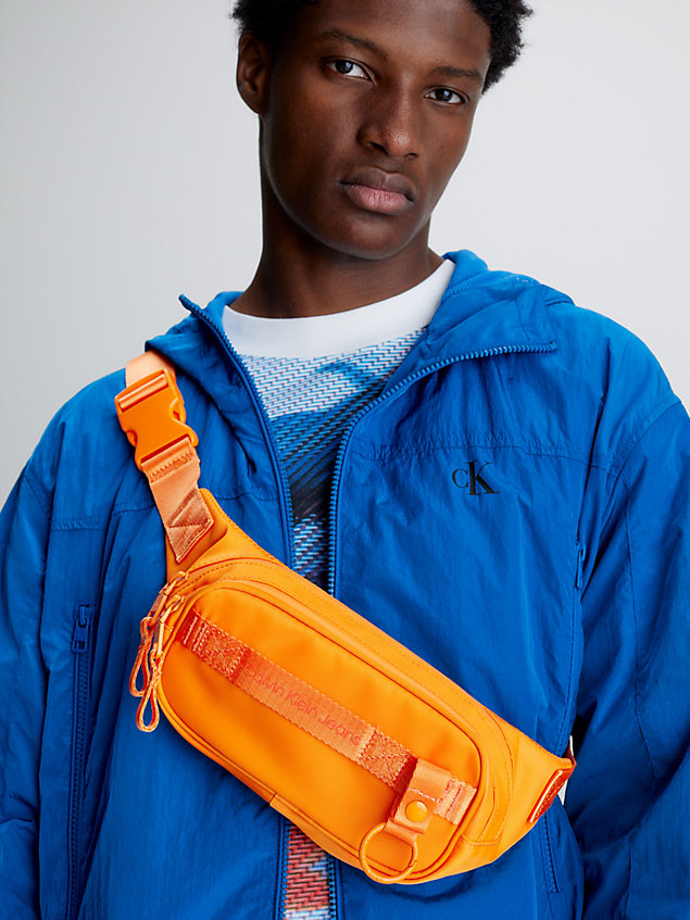 orange recycled bum bag for men calvin klein jeans