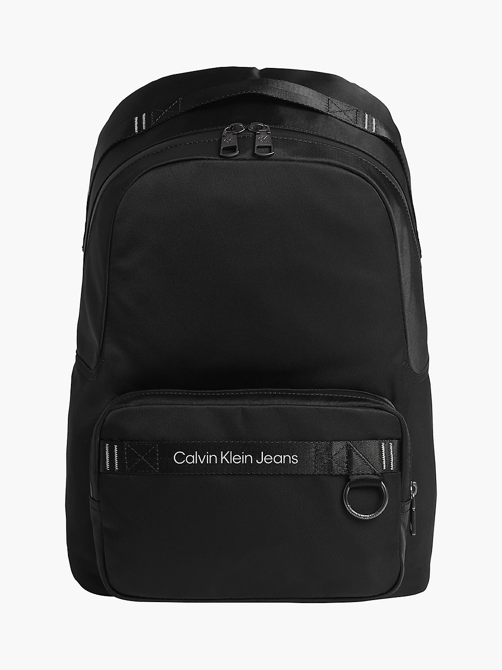 BLACK Recycled Nylon Round Backpack undefined men Calvin Klein