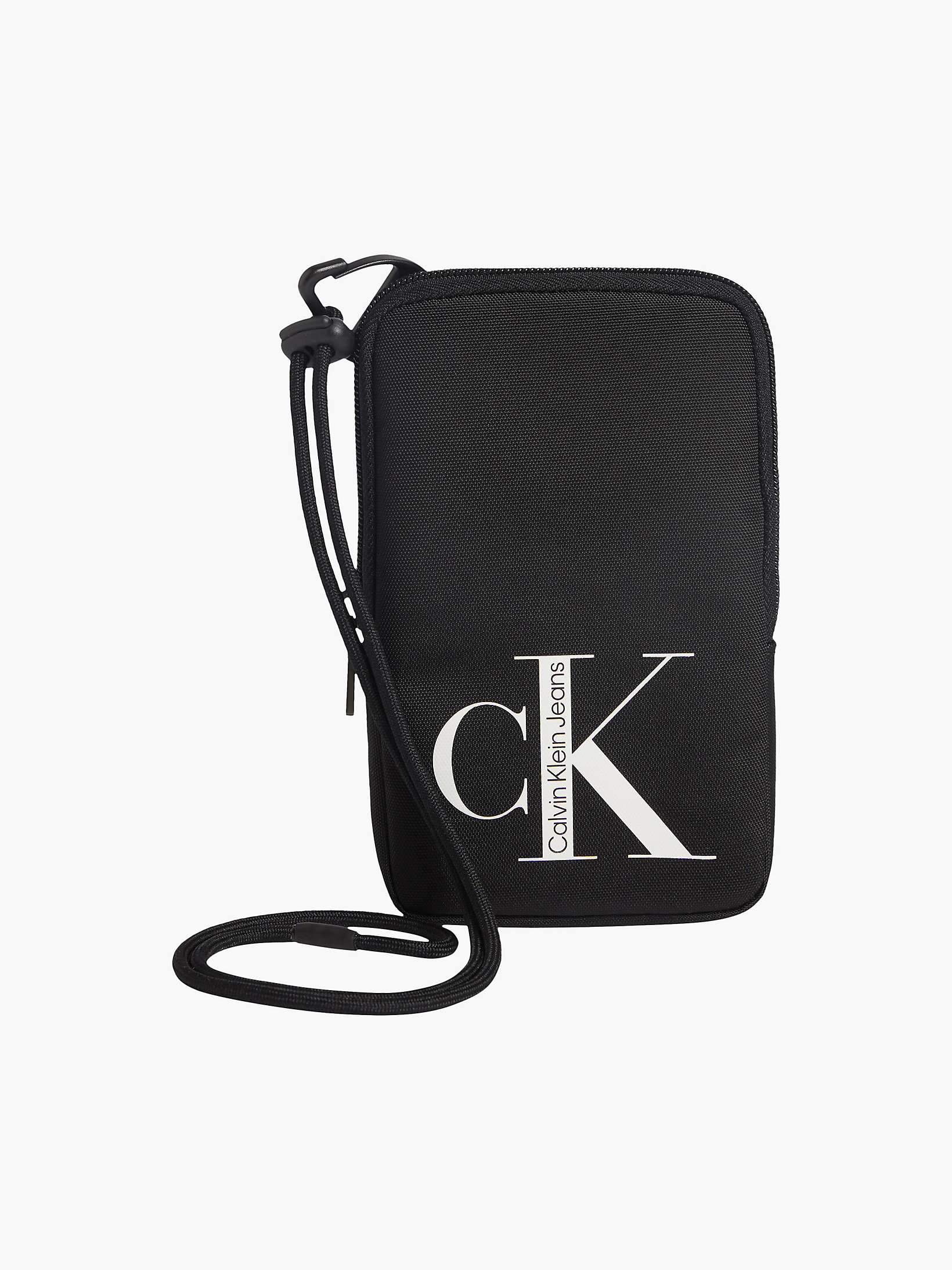 Black Recycled Phone Pouch undefined men Calvin Klein