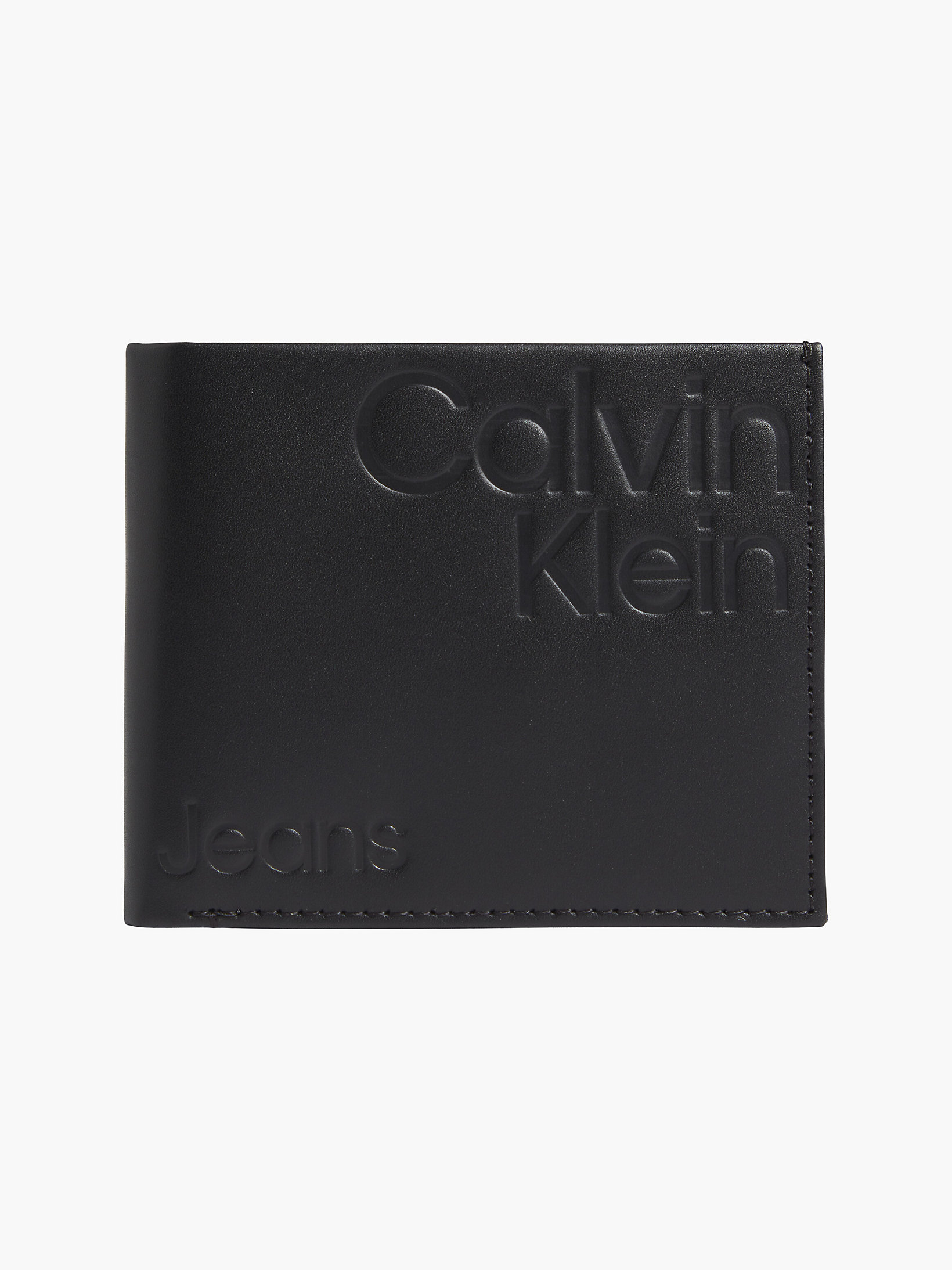 Black Aop Leren Billfold Portemonnee undefined heren Calvin Klein