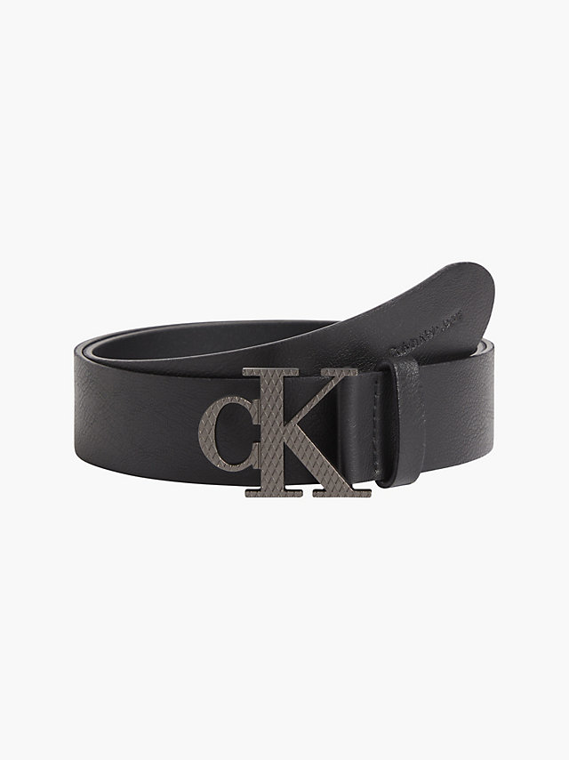 Black Recycled Faux Leather Belt undefined men Calvin Klein