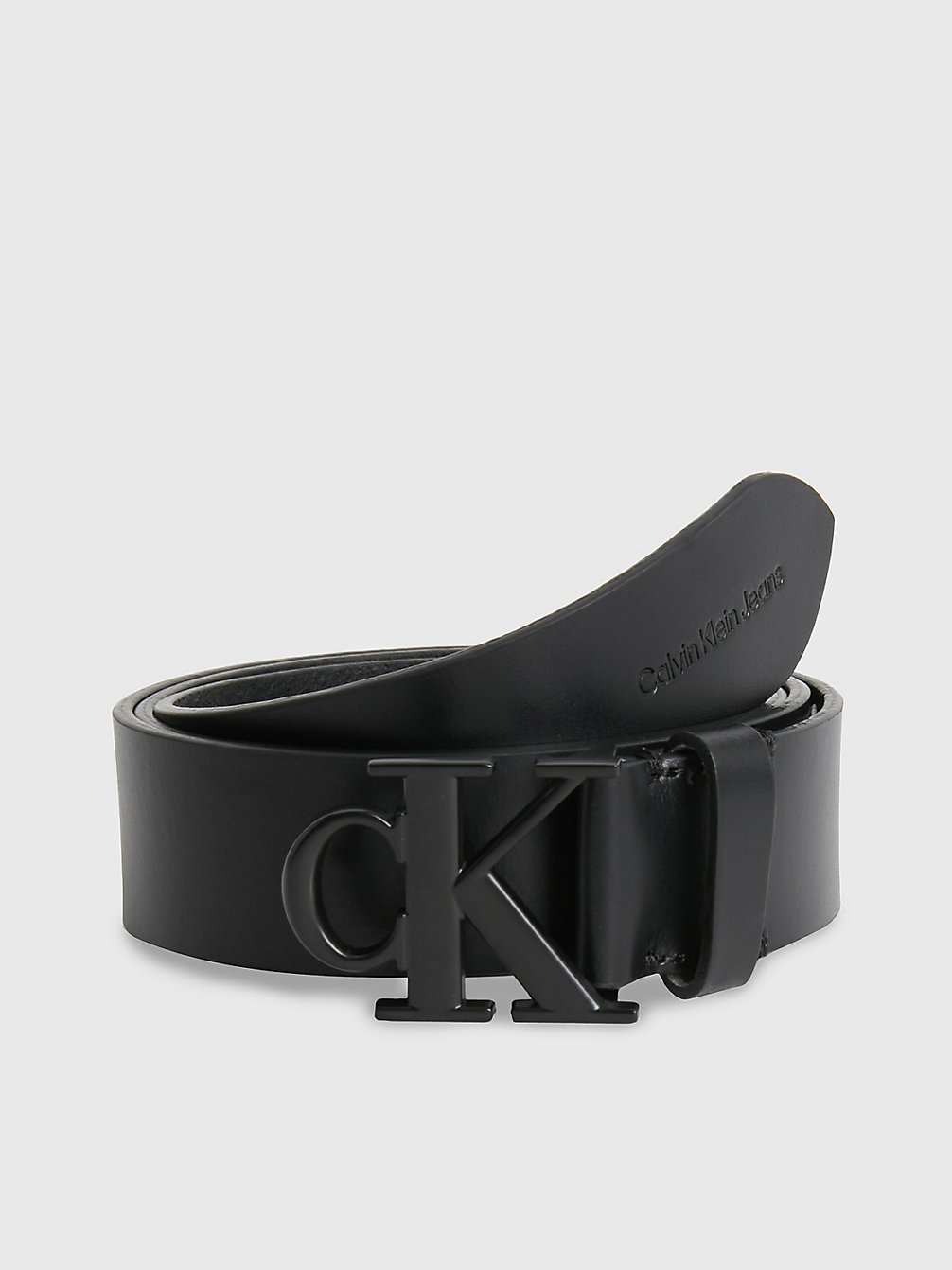 BLACK Ceinture En Cuir Avec Logo undefined hommes Calvin Klein