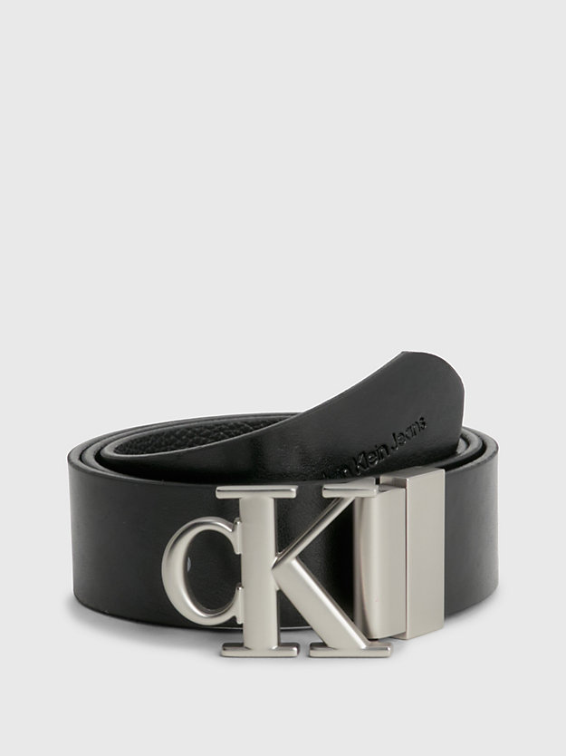 BLACK 2 Buckle Leather Belt Gift Set for men CALVIN KLEIN JEANS