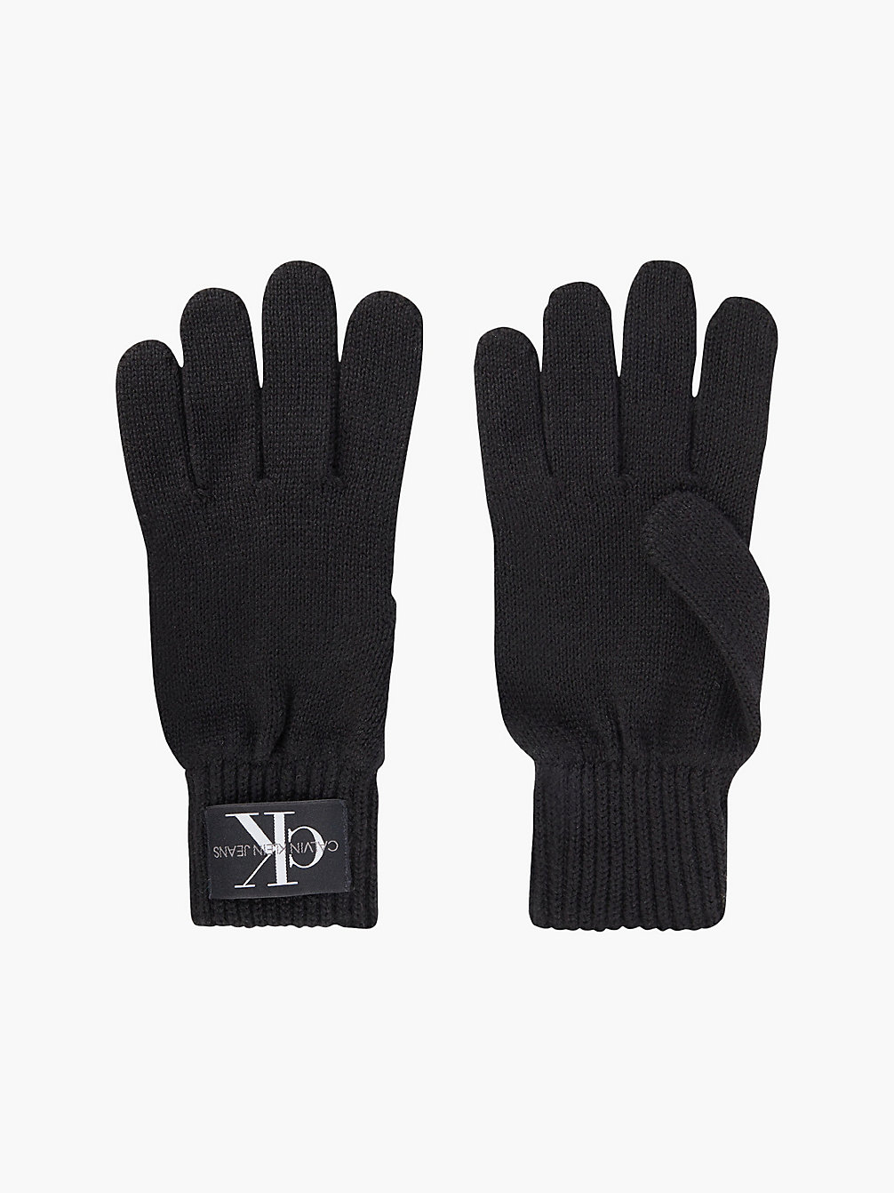 BLACK Knit Gloves undefined men Calvin Klein