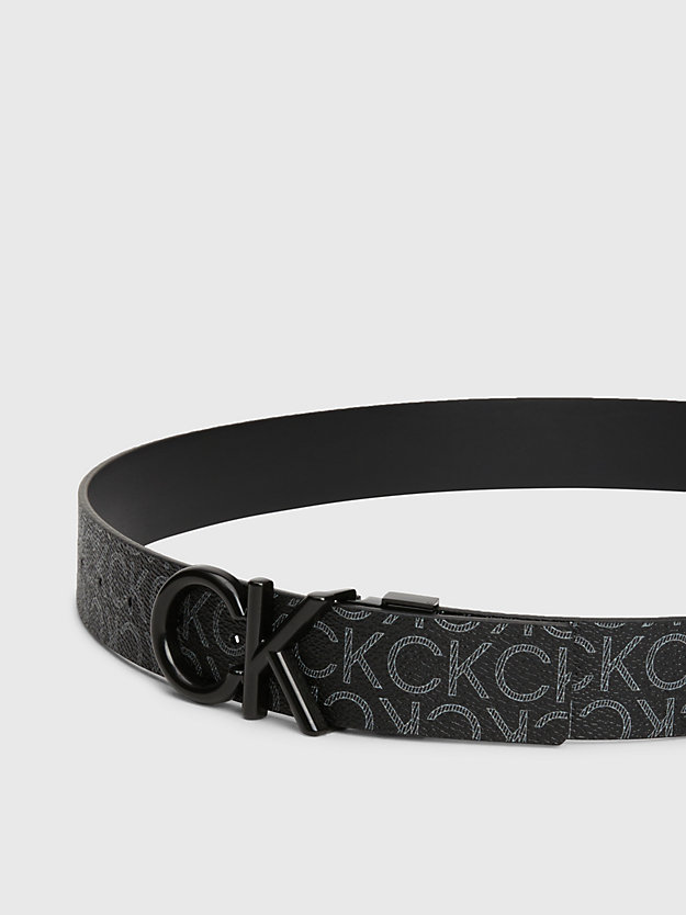 BLACK CLASSIC MONO Recycled Reversible Logo Belt for men CALVIN KLEIN