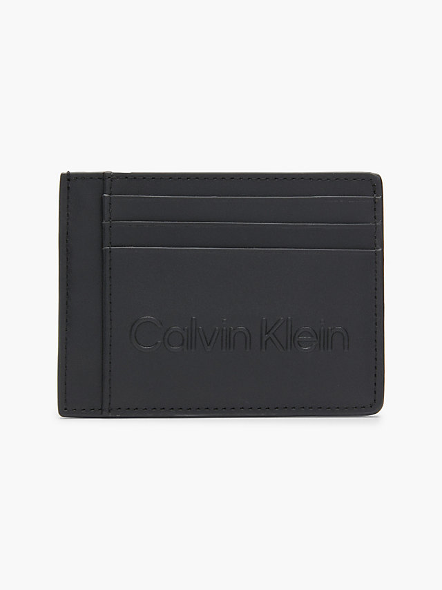 CK Black Leather Cardholder undefined men Calvin Klein