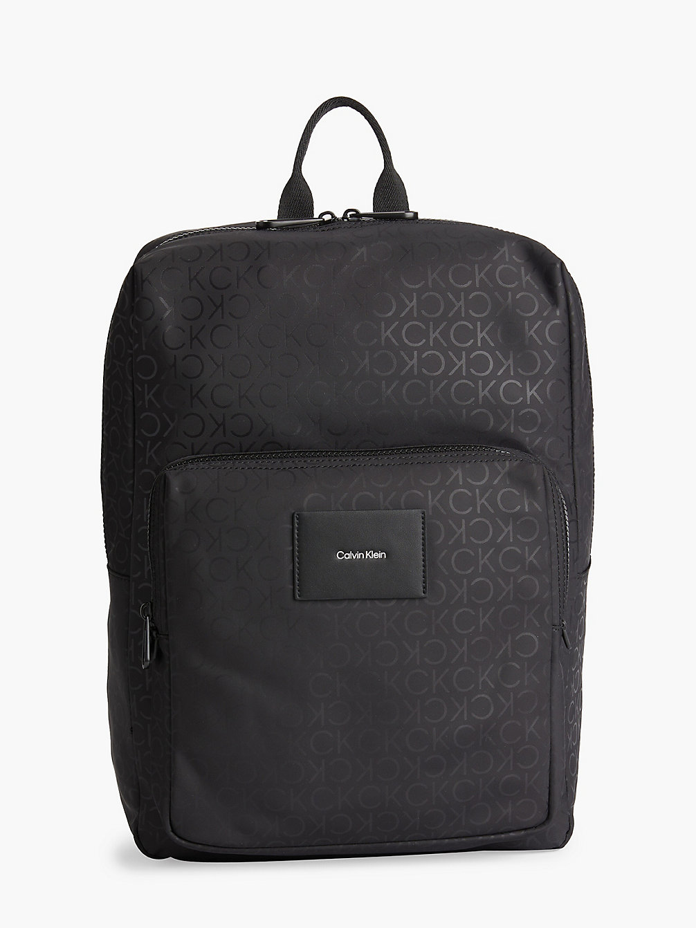 BLACK MONO Recycled Logo Square Backpack undefined men Calvin Klein