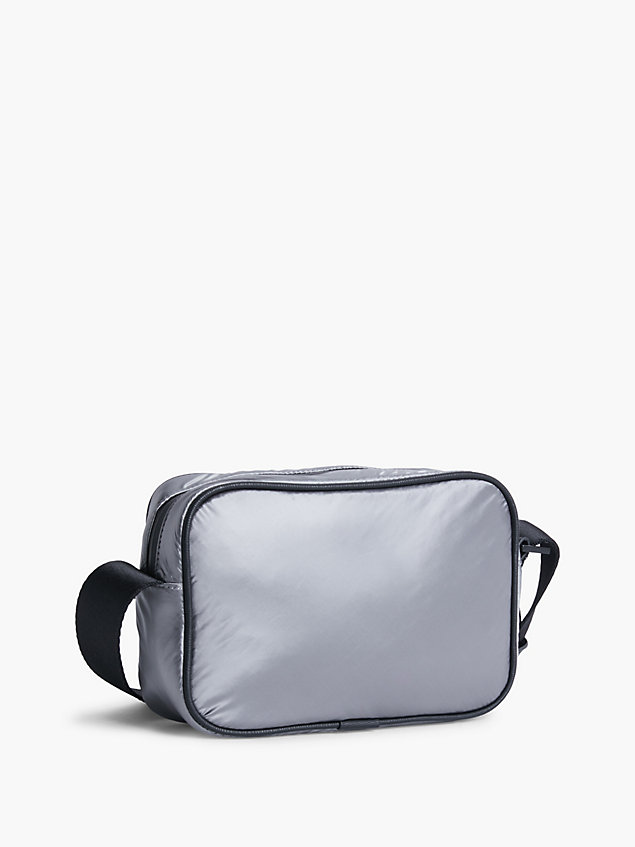 grey metallic crossbody bag for men calvin klein