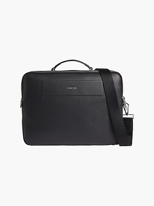 Mens Bags Briefcases and laptop bags Calvin Klein Leather Logo Laptop Bag in Black for Men 