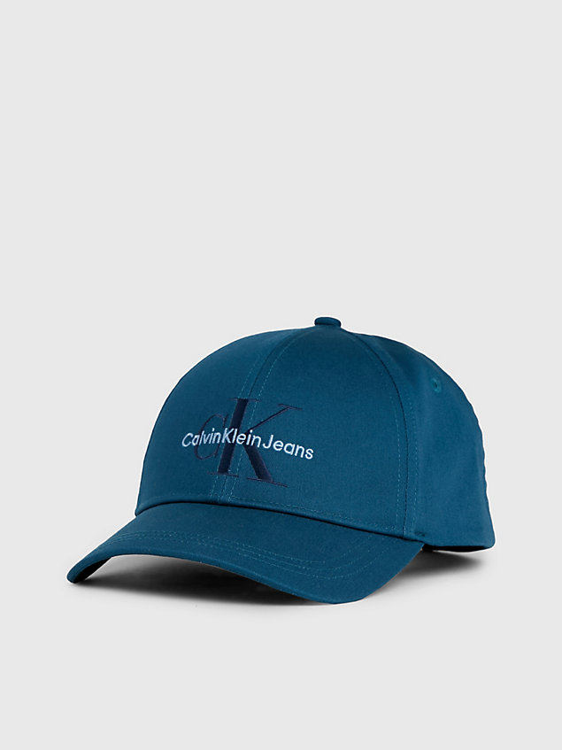 blue czapka z daszkiem z logo z diagonalu dla mężczyźni - calvin klein jeans