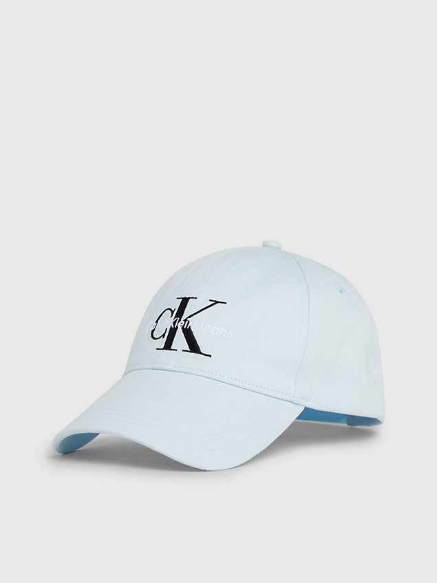 blue czapka z daszkiem z logo z diagonalu dla mężczyźni - calvin klein jeans