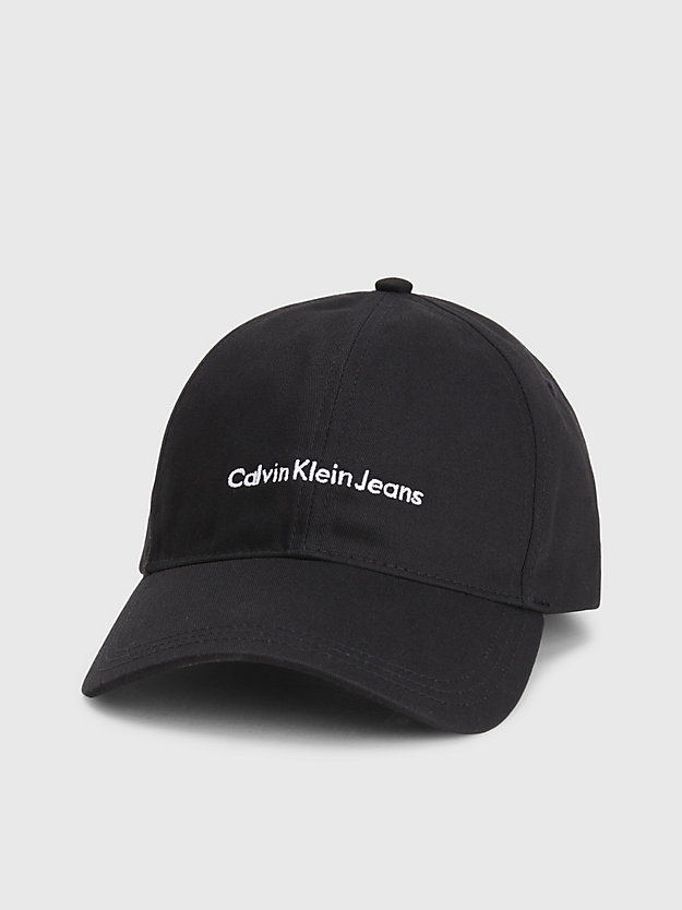 BLACK Organic Cotton Logo Cap for men CALVIN KLEIN JEANS