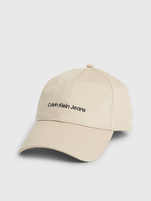 grey cotton logo cap for men calvin klein jeans