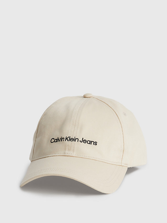 grey cotton logo cap for men calvin klein jeans