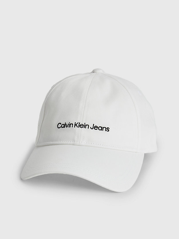 BRIGHT WHITE Organic Cotton Logo Cap for men CALVIN KLEIN JEANS