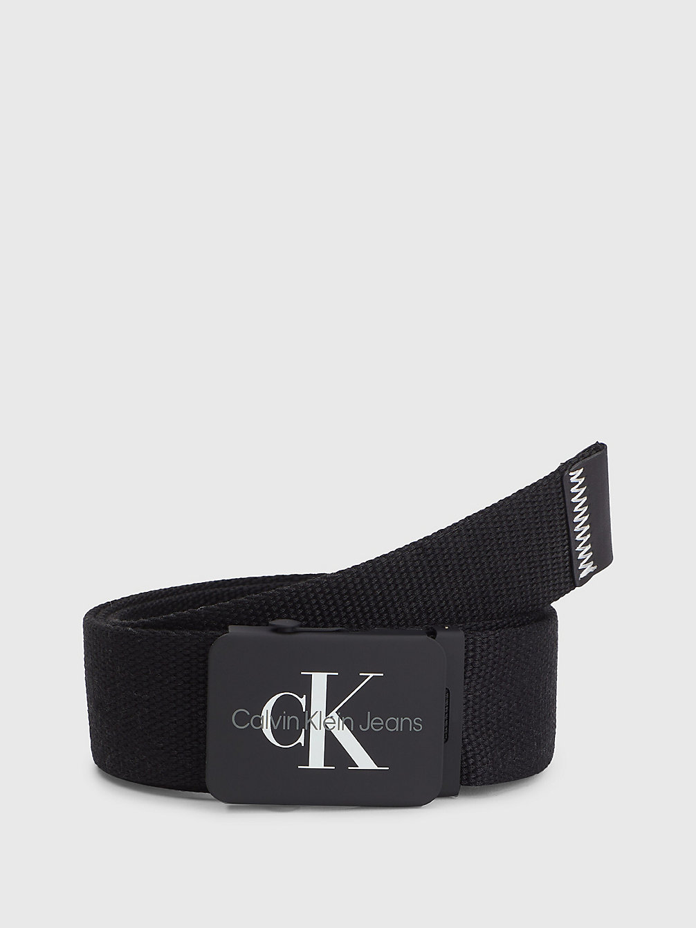 Cinturón De Lona Con Logo > BLACK > undefined hombre > Calvin Klein