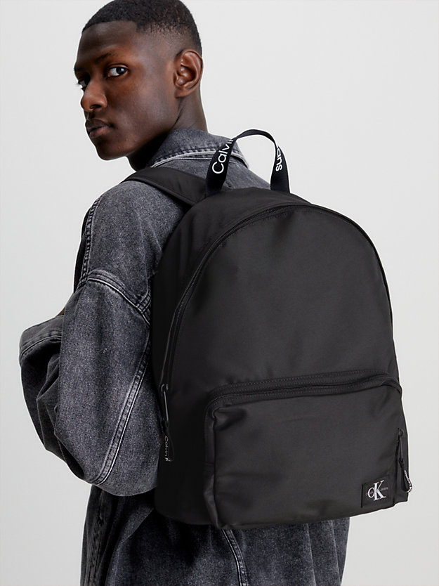 BLACK Recycled Round Backpack for men CALVIN KLEIN JEANS