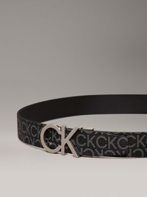 black monogram recycled reversible logo belt for men calvin klein