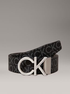 black monogram reversible logo belt for men calvin klein