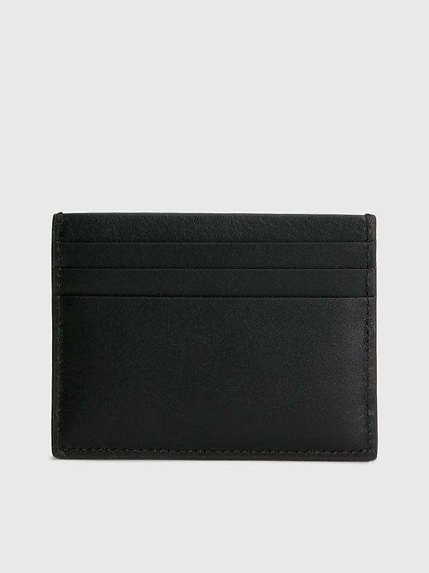 BLACK Leather Cardholder for men CALVIN KLEIN