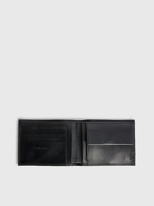 BLACK Leather Billfold Wallet for men CALVIN KLEIN