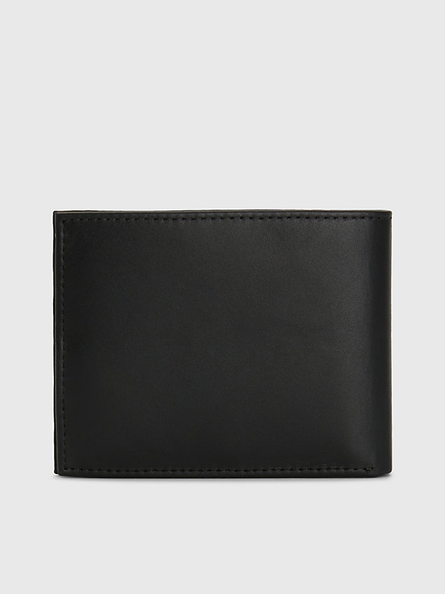 black leather billfold wallet for men calvin klein