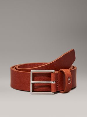 Calvin Klein Men's Monogram Buckle Belt, Dark Brown