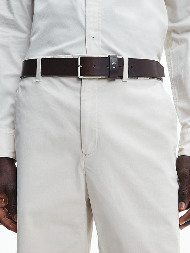 dark brown leather belt for men calvin klein